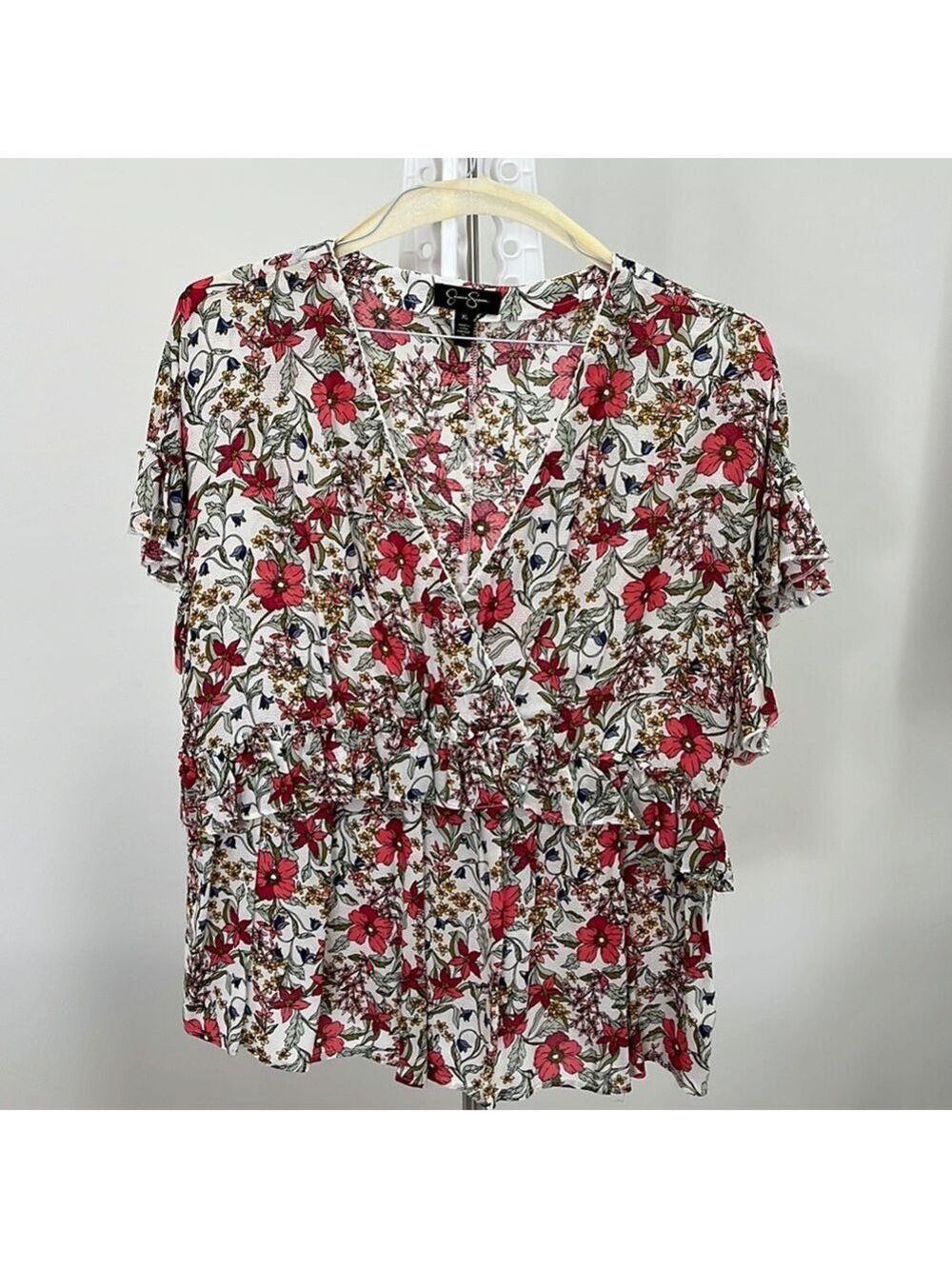 Jessica Simpson Floral Print Surplice top
